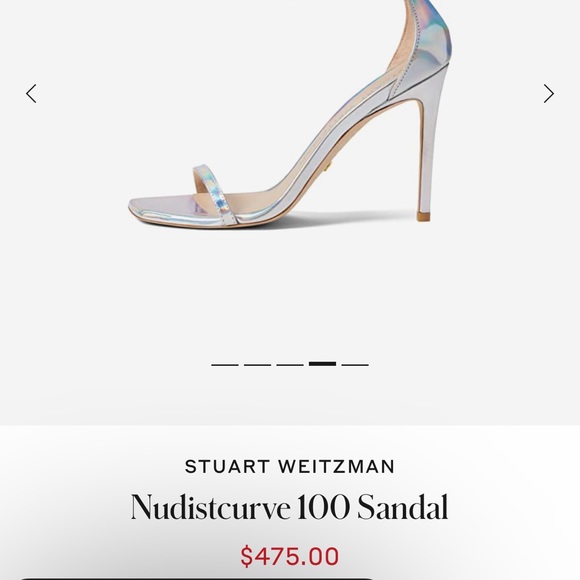 Stuart Weitzman Nudistcurve iridescent Silver Patent leather Ankle strap size 8 - Picture 6 of 15